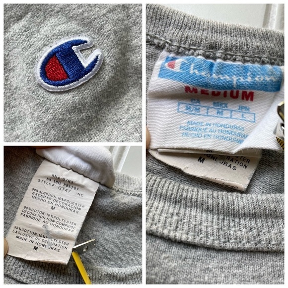 CHAMPION Vintage Streetwear Long Sleeve Tee Shirt Gray Size Medium Camouflage - Picture 6 of 7